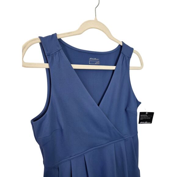 NWT EDDIE BAUER Aster Crossover Sleeveless Denim Dress with Pockets - Picture 3 of 7